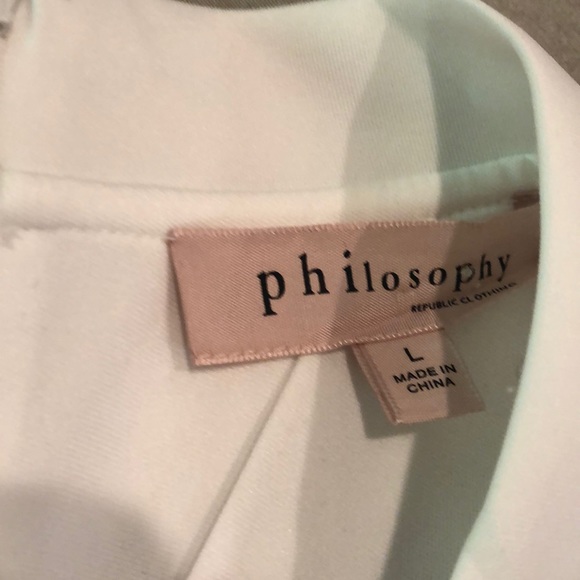 Philosophy crop front low back mock neck lined Lrg - Picture 2 of 7